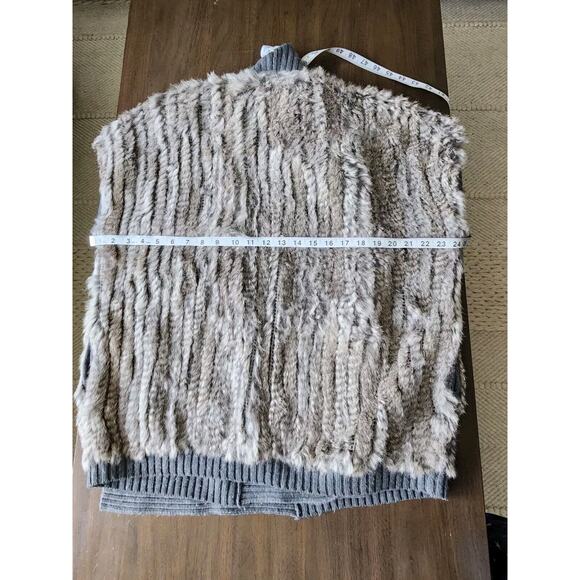 HAUTE HIPPIE Gray Rabbit Fur Wool Open Front Sweater Cardigan XS/S Pre-owned - Picture 5 of 9